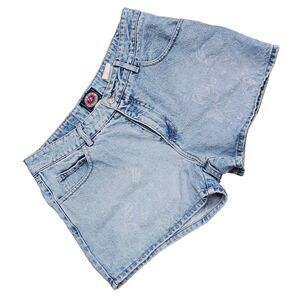 Vintage Paris Blues Floral Denim Shorts 90s Baddie High Rise Kelly Bundy Sz 13